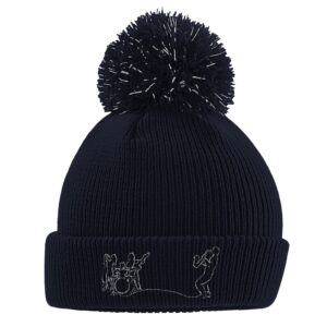 Wolf Codera Logo gestickt - Reflektierende Bommel-Beanie für Kinder | Beechfield B406B