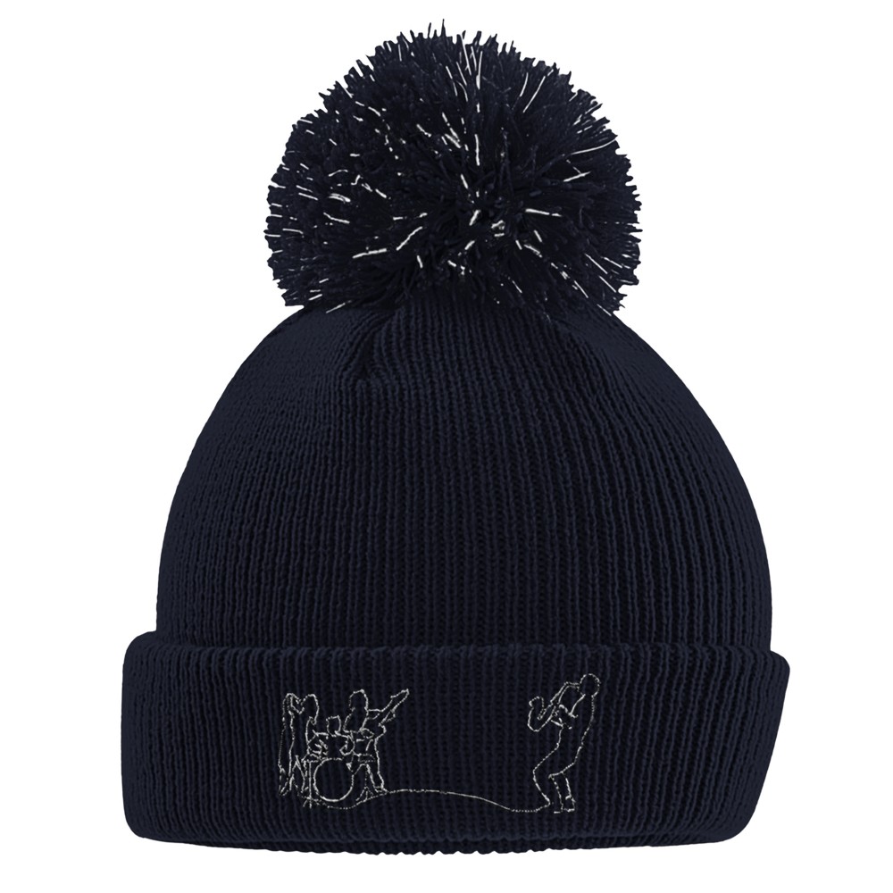 Wolf Codera Logo gestickt - Reflektierende Bommel-Beanie für Kinder | Beechfield B406B