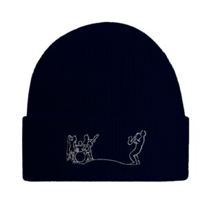 Wolf Codera Logo gestickt - Umgeschlagene Beanie - Beechfield B45 Oxford-Marine